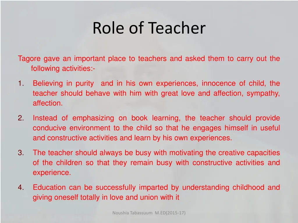 role of teacher
