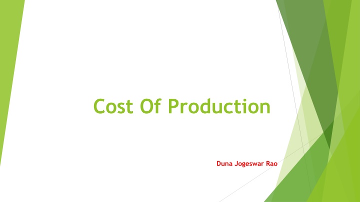 cost of production