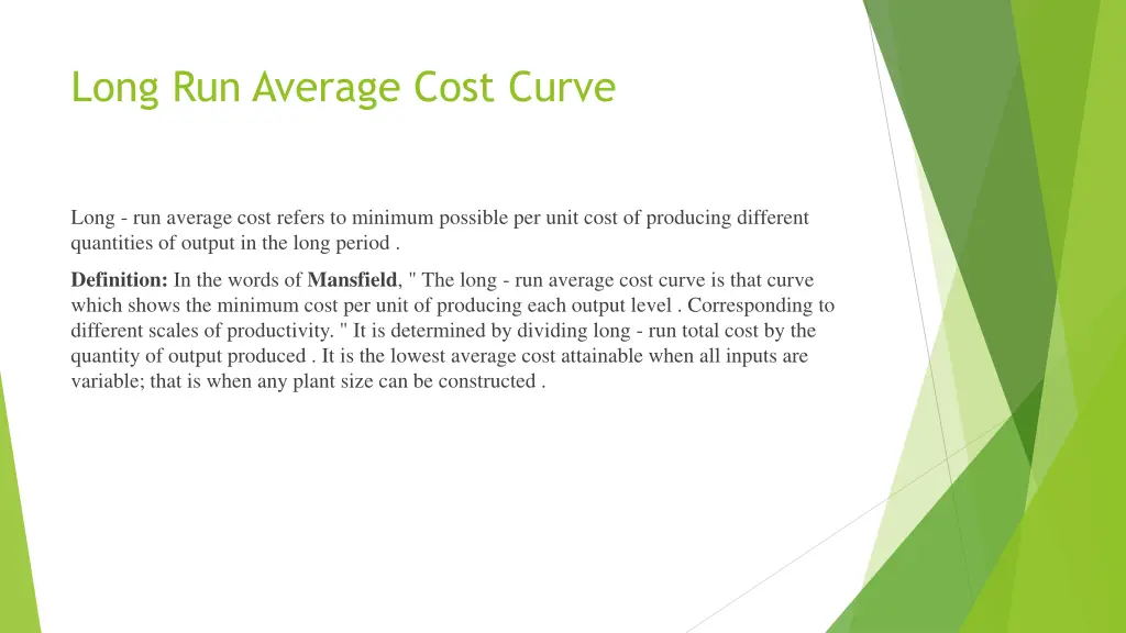 long run average cost curve