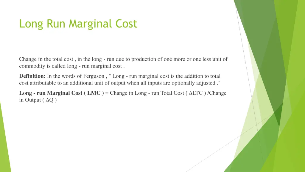 long run marginal cost