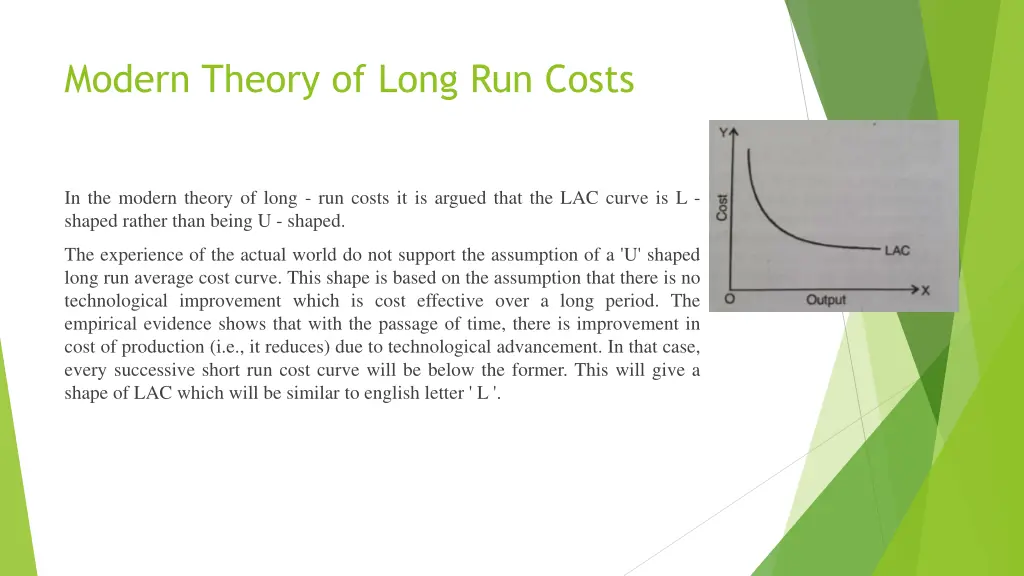 modern theory of long run costs