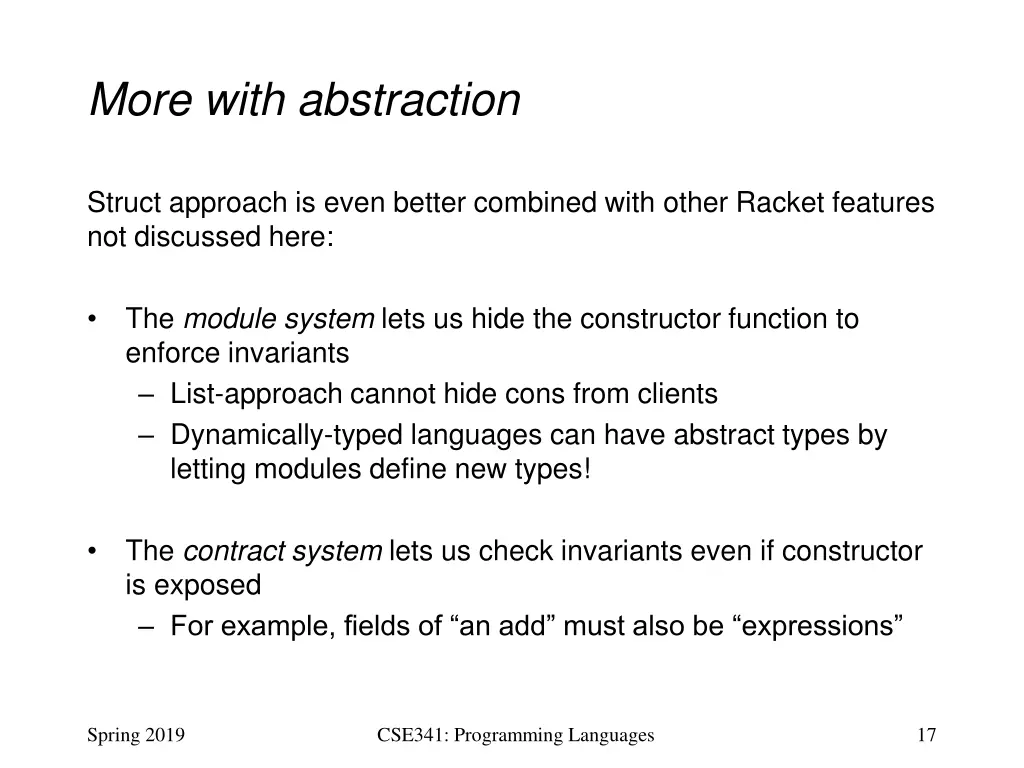 more with abstraction