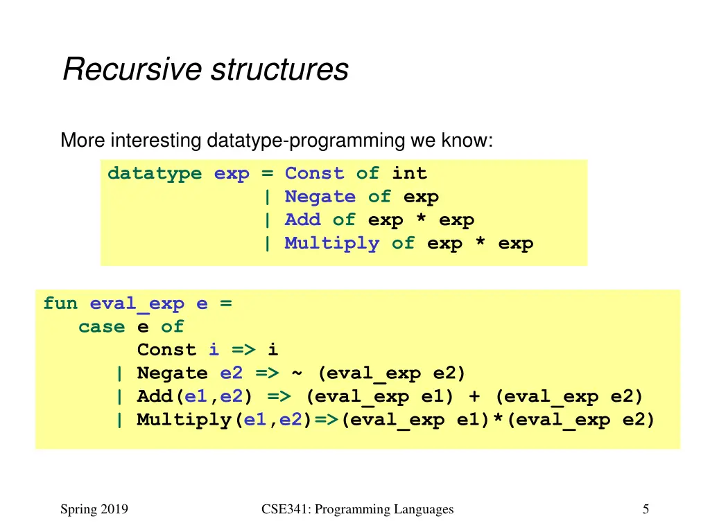 recursive structures