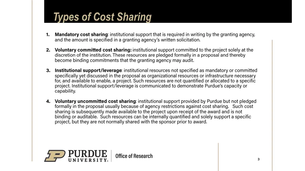 types of cost sharing