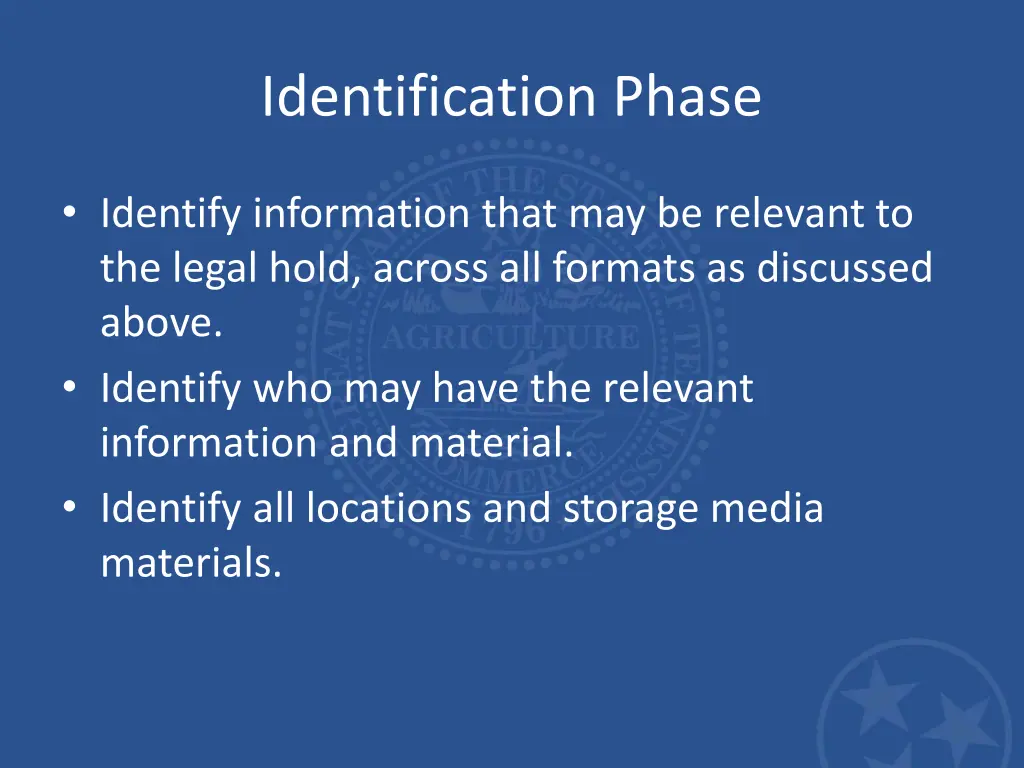 identification phase