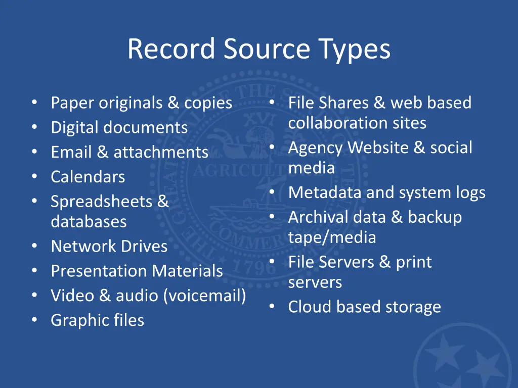 record source types
