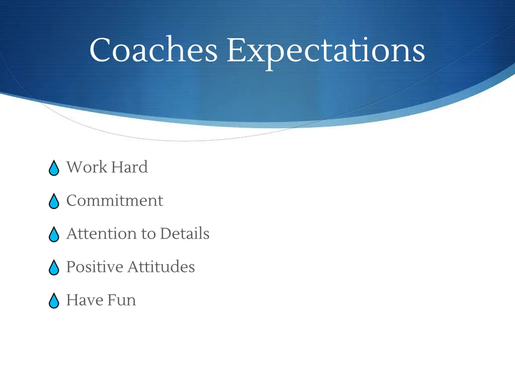 coaches expectations