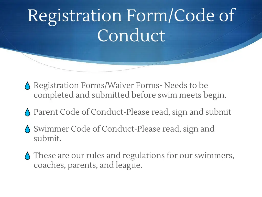 registration form code of conduct
