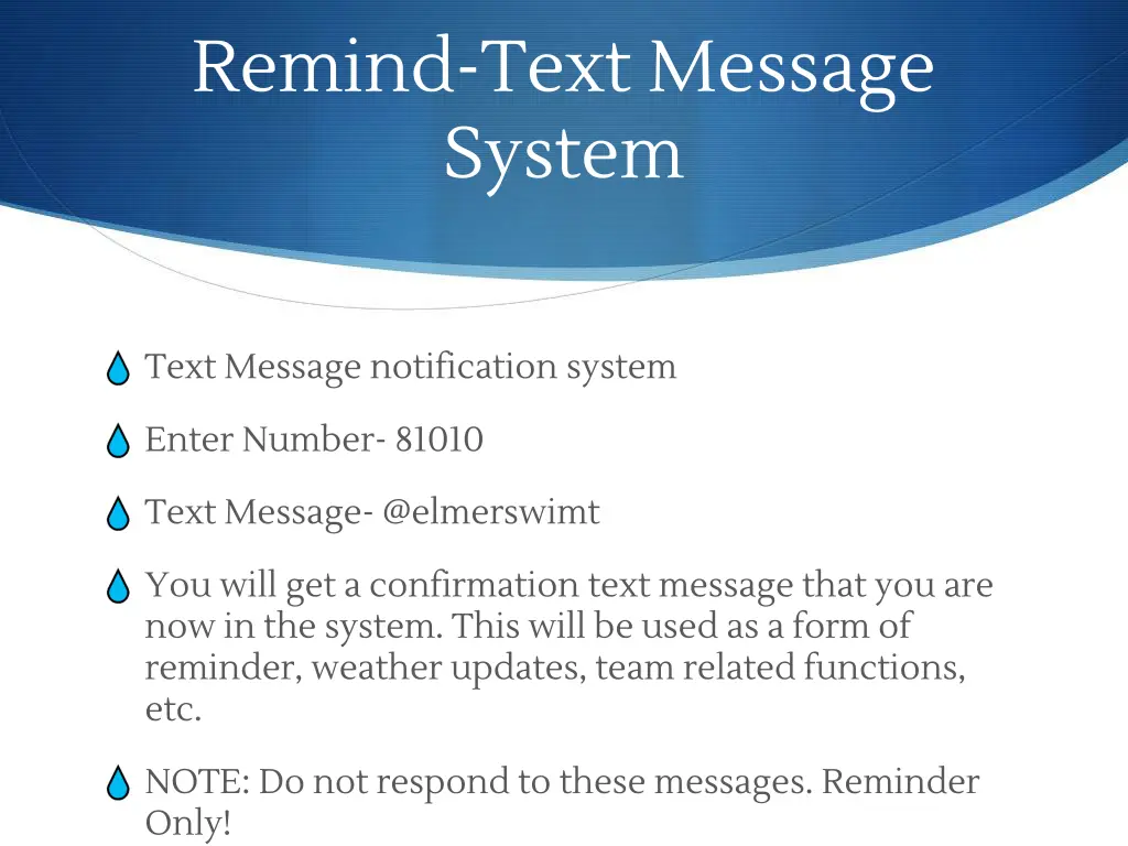 remind text message system