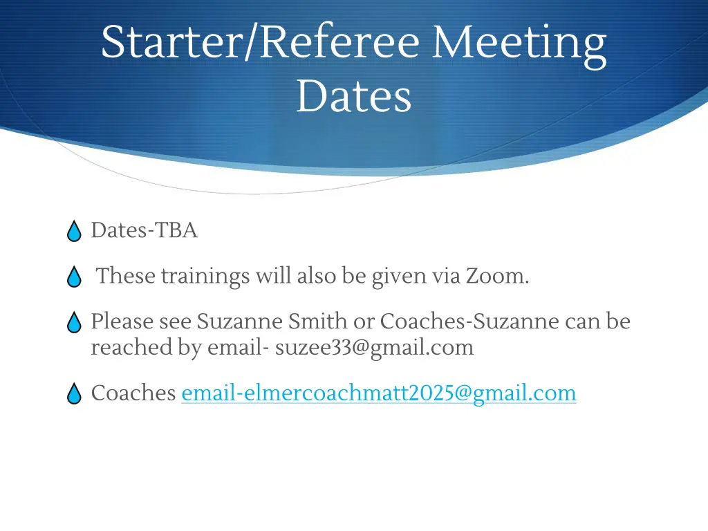 starter referee meeting dates