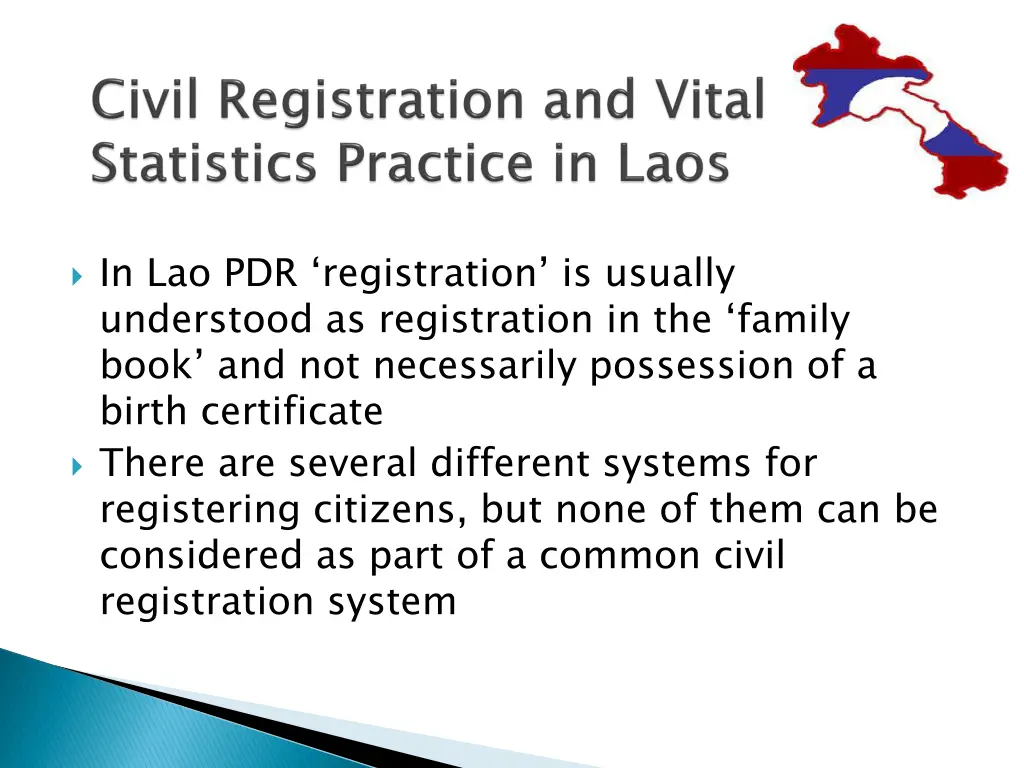 in lao pdr registration is usually understood