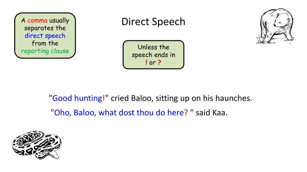 a comma usually separates the direct speech from 3