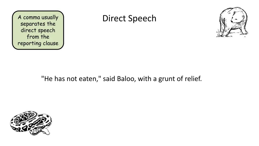 a comma usually separates the direct speech from