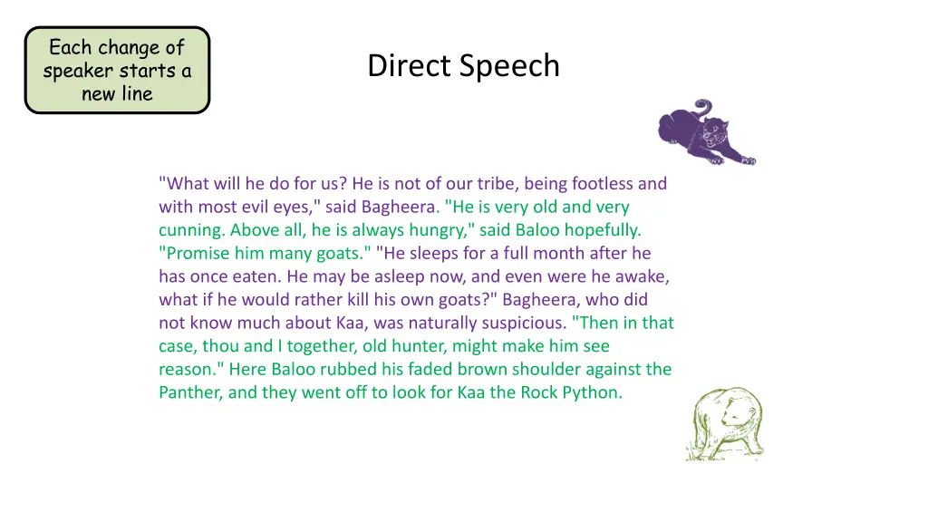 each change of speaker starts a new line 4