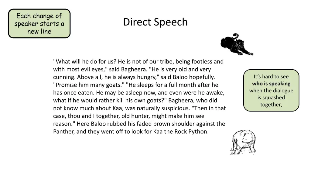 each change of speaker starts a new line