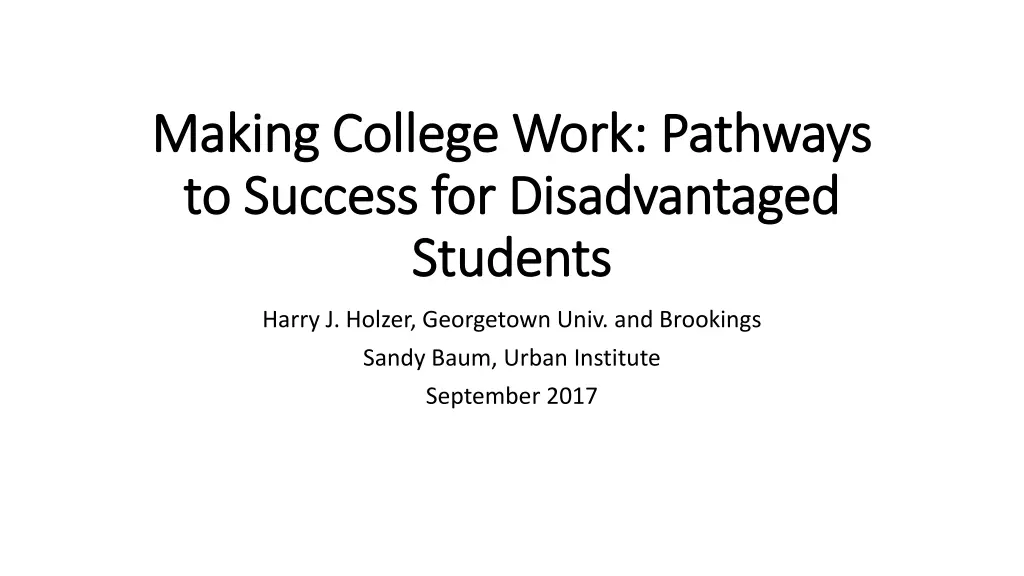 making college work pathways making college work