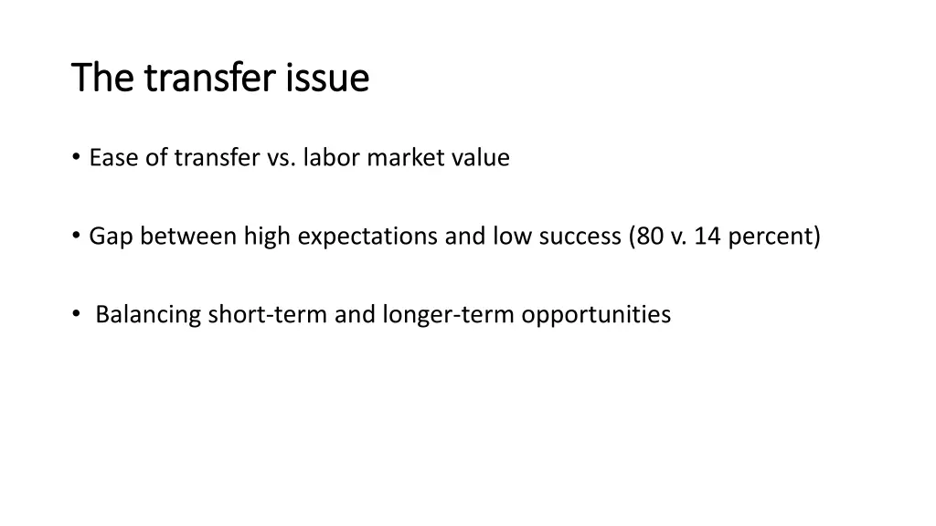the transfer issue the transfer issue