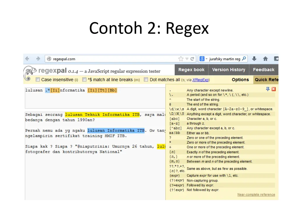 contoh 2 regex