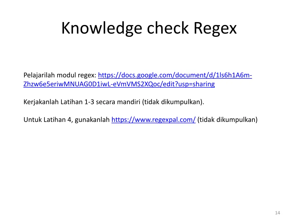 knowledge check regex
