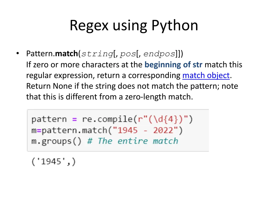 regex using python 2