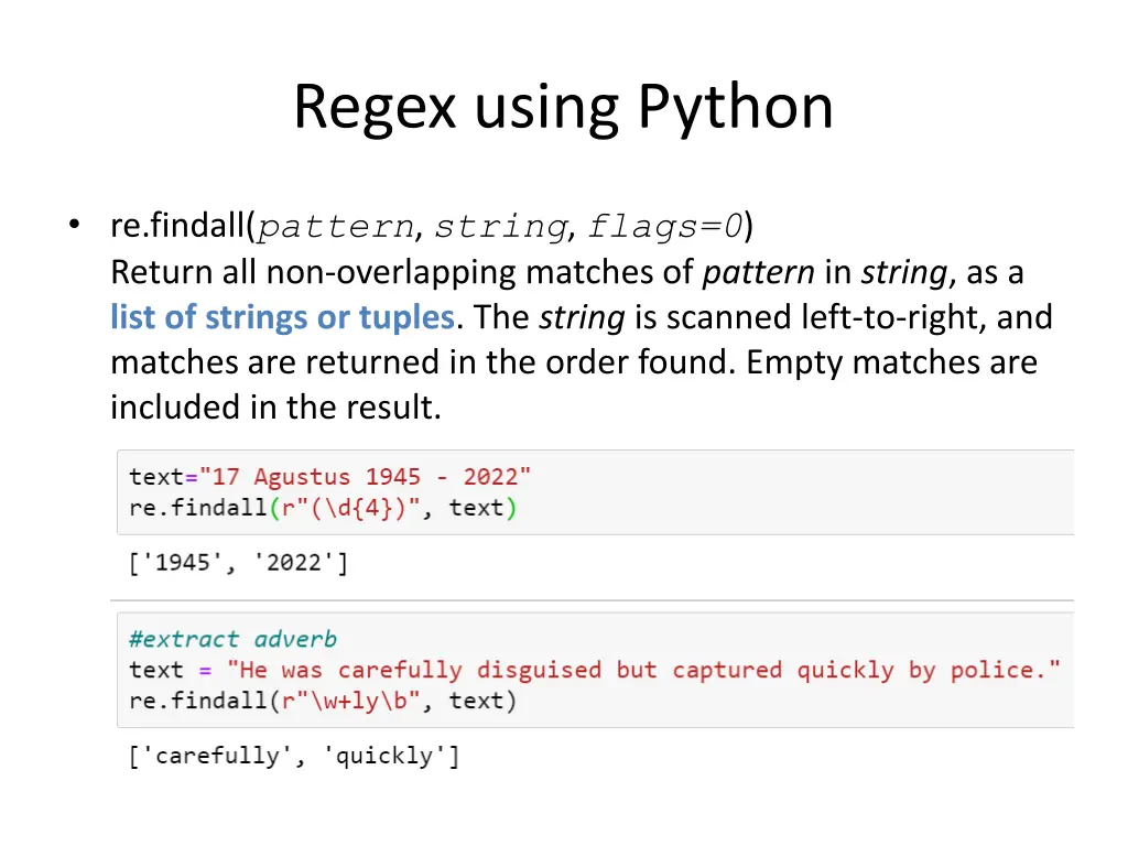 regex using python 3