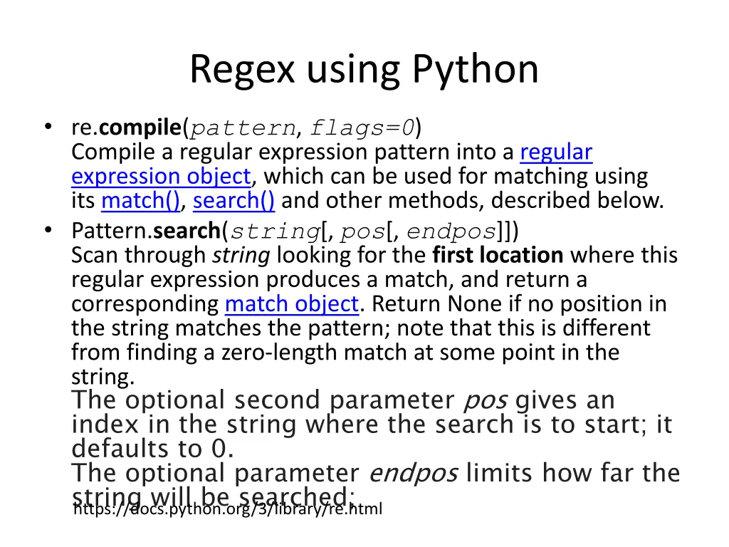 regex using python