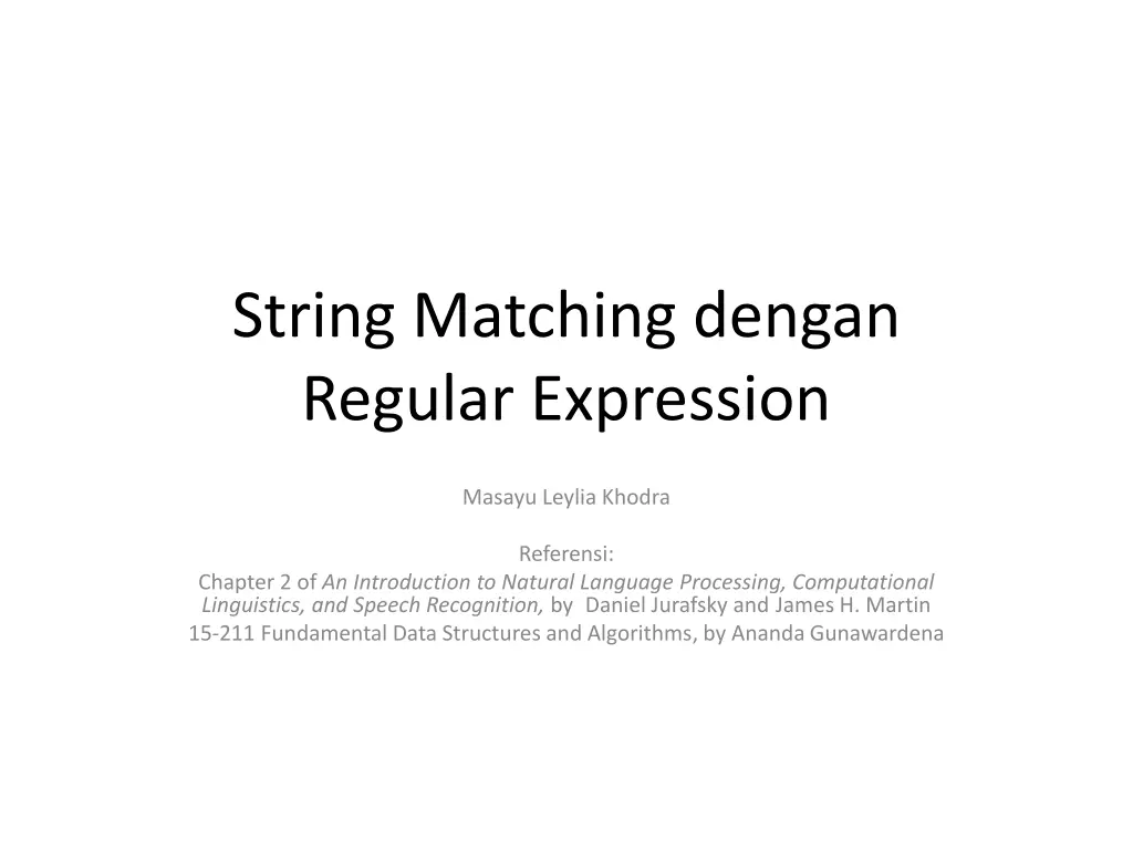 string matching dengan regular expression