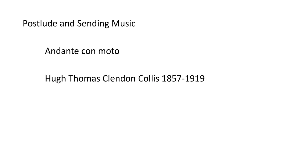 postlude and sending music andante con moto hugh