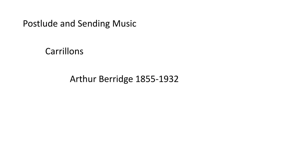 postlude and sending music carrillons arthur