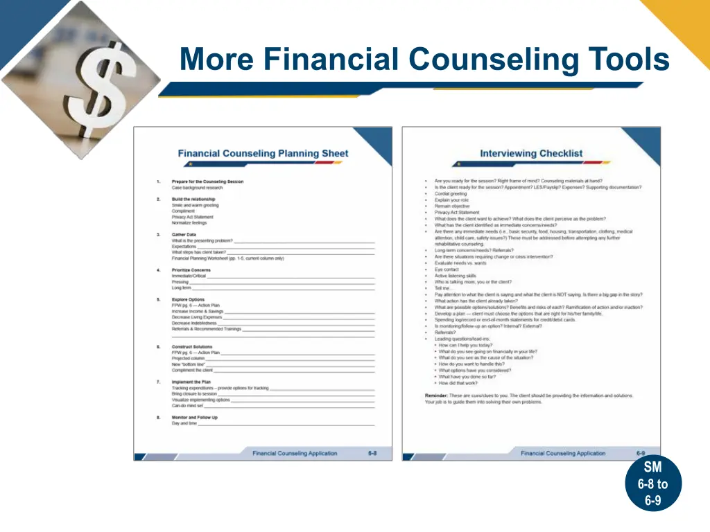 more financial counseling tools