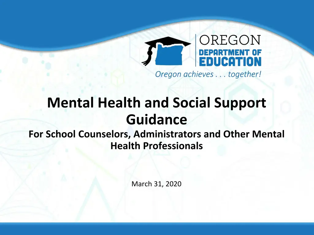 mental health and social support guidance