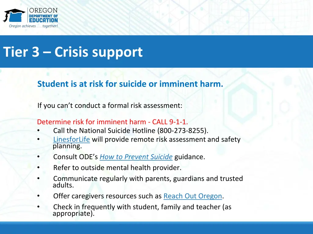 tier 3 crisis support