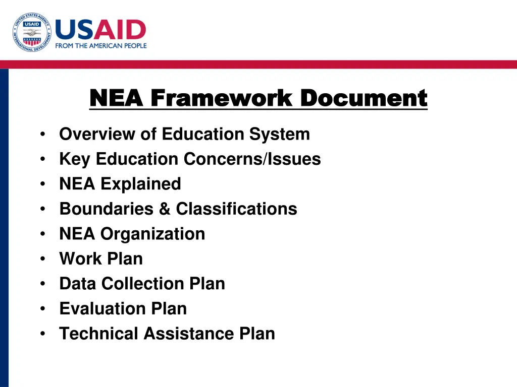 nea framework document nea framework document