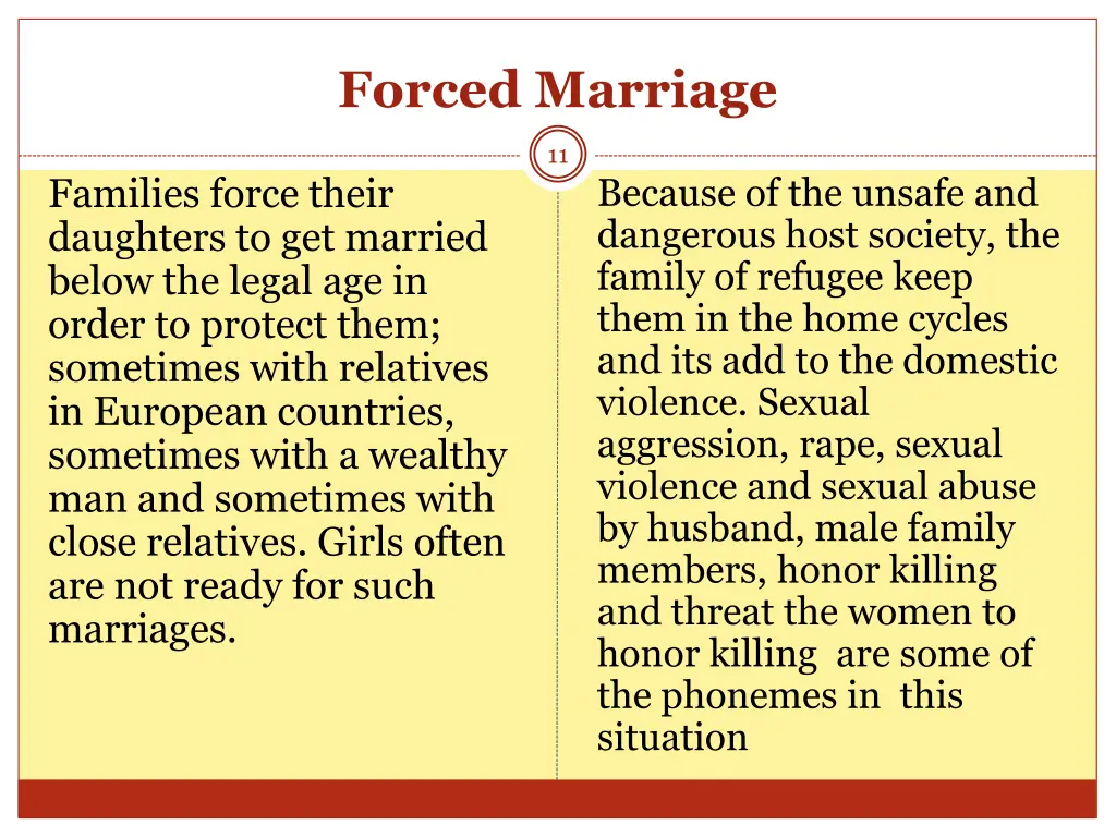 forced marriage