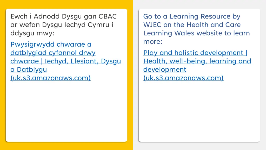 ewch i adnodd dysgu gan cbac ar wefan dysgu