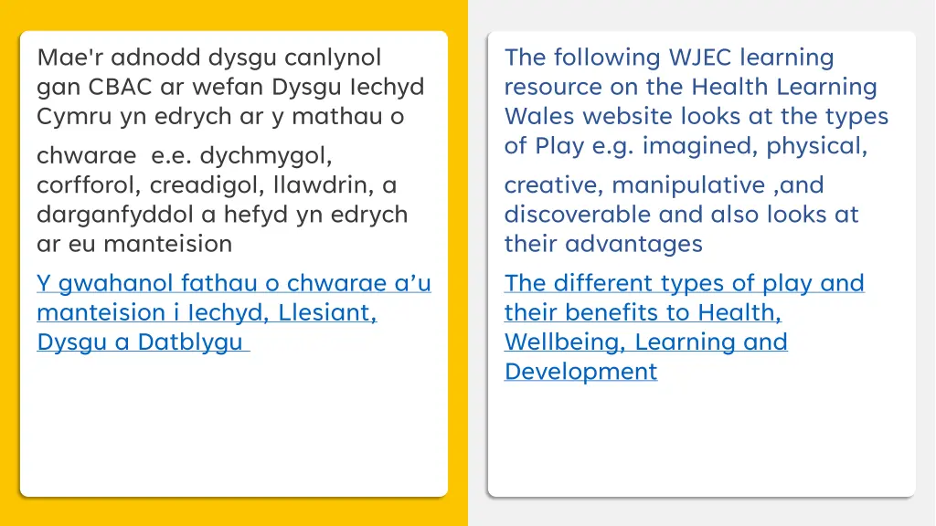 mae r adnodd dysgu canlynol gan cbac ar wefan