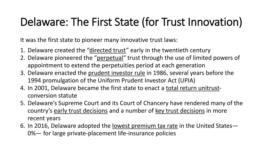 delaware the first state for trust innovation