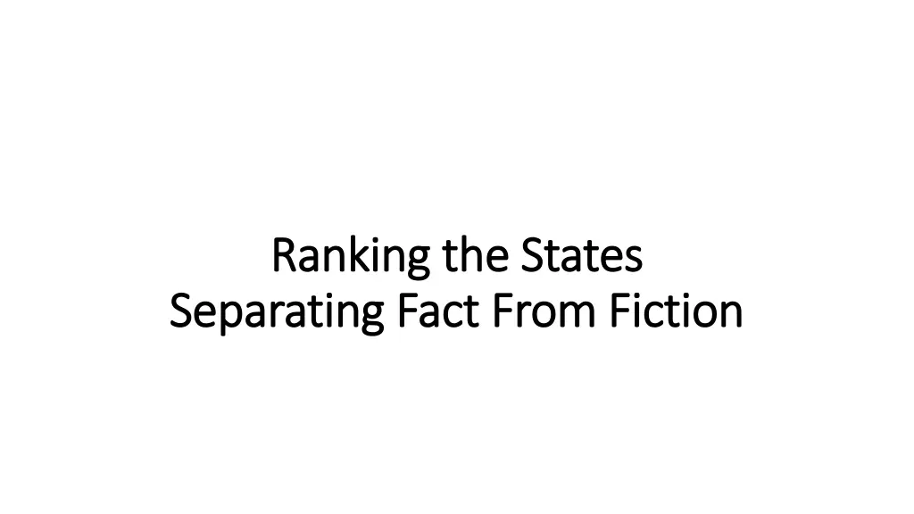 ranking the states ranking the states separating