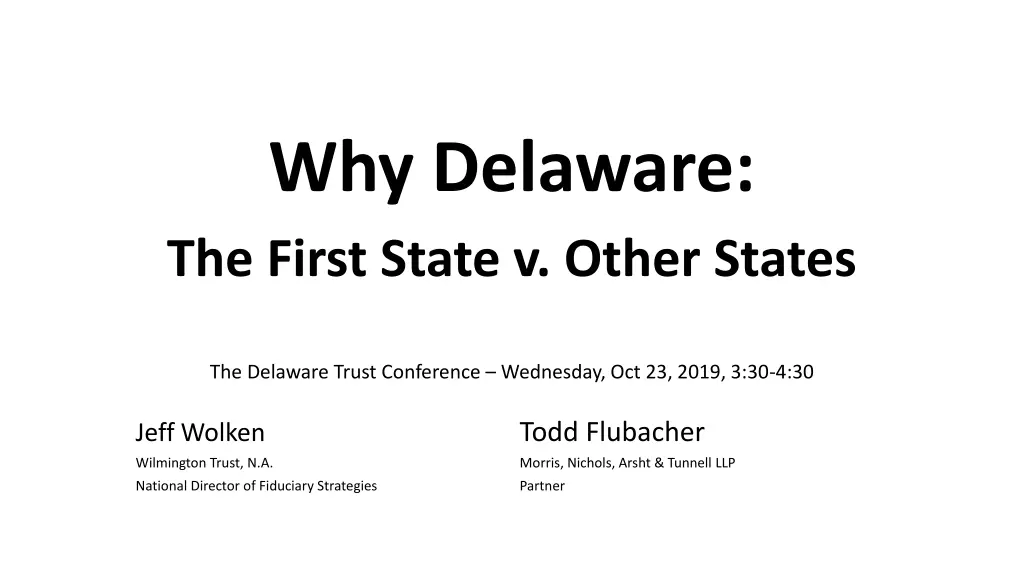 why delaware the first state v other states