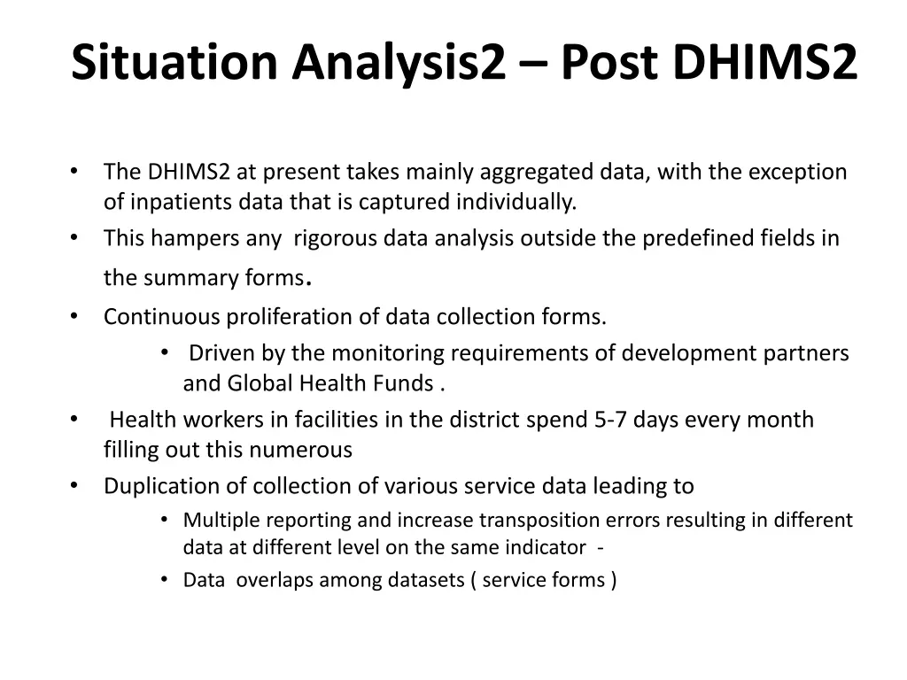 situation analysis2 post dhims2