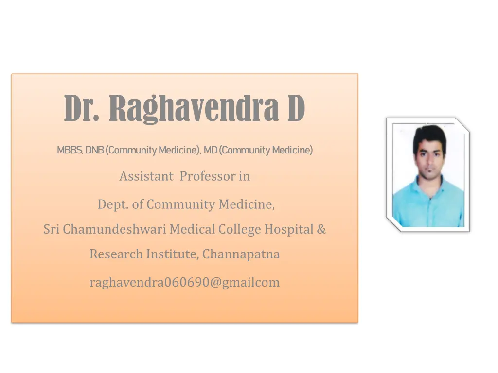 dr raghavendra d