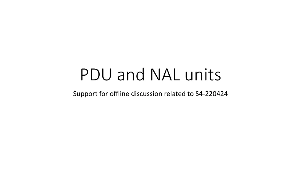 pdu and nal units