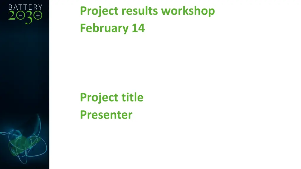 project results workshop february 14