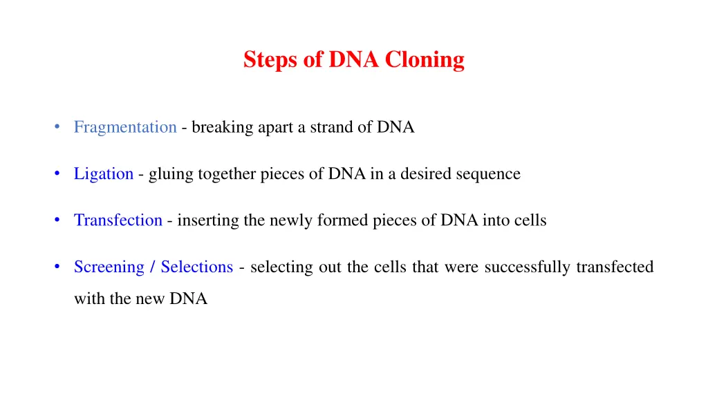 steps of dna cloning