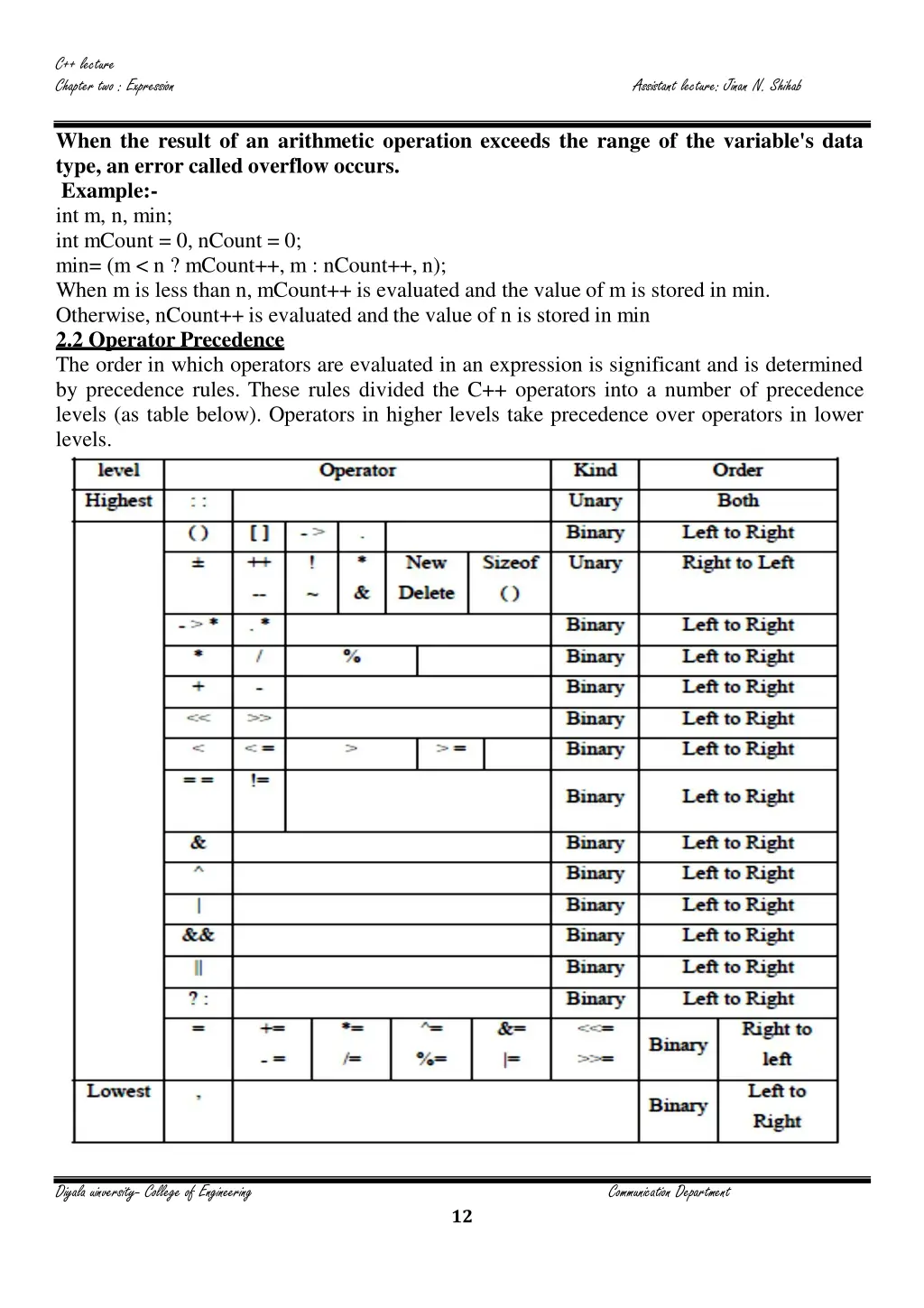 c lecture chapter two expression 11