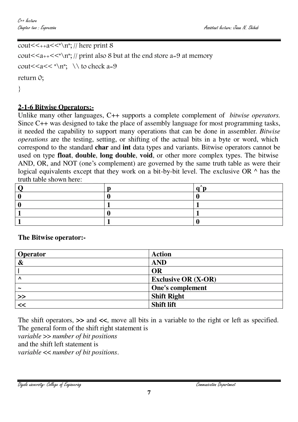 c lecture chapter two expression 6