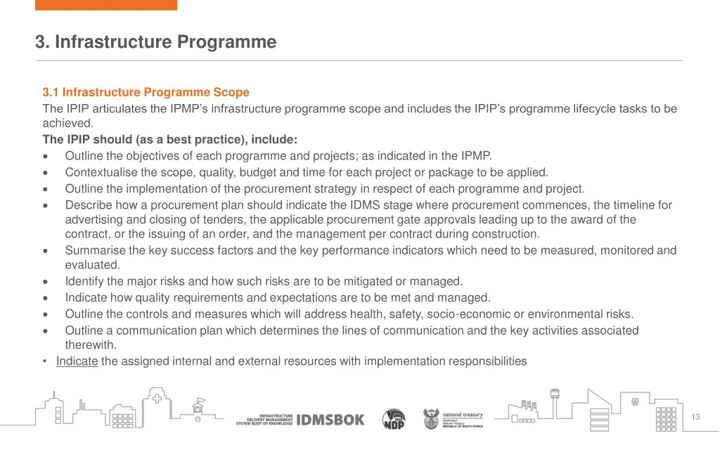 3 infrastructure programme