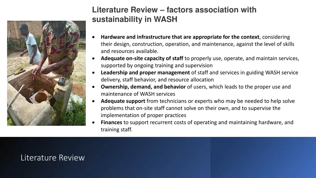 literature review factors association with 1