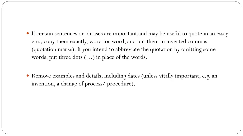 if certain sentences or phrases are important