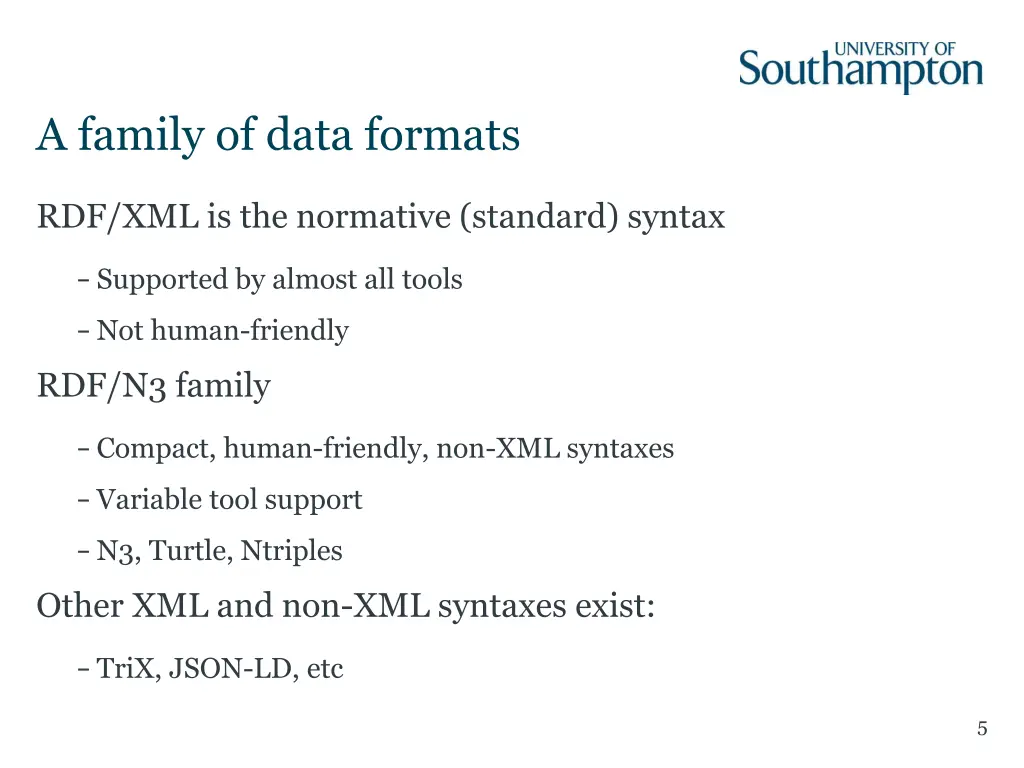 a family of data formats